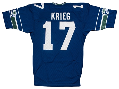 1983 Dave Krieg Game Issued Seattle Seahawks Royal Blue Jersey (Seahawks LOA)